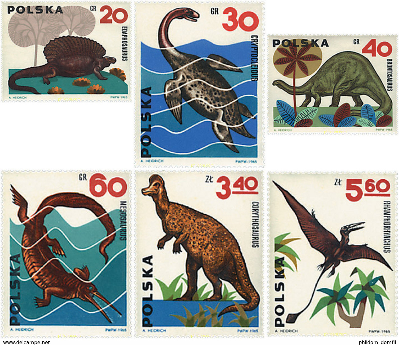 230608 MNH POLONIA 1965 FAUNA PREHISTORICA - Unclassified