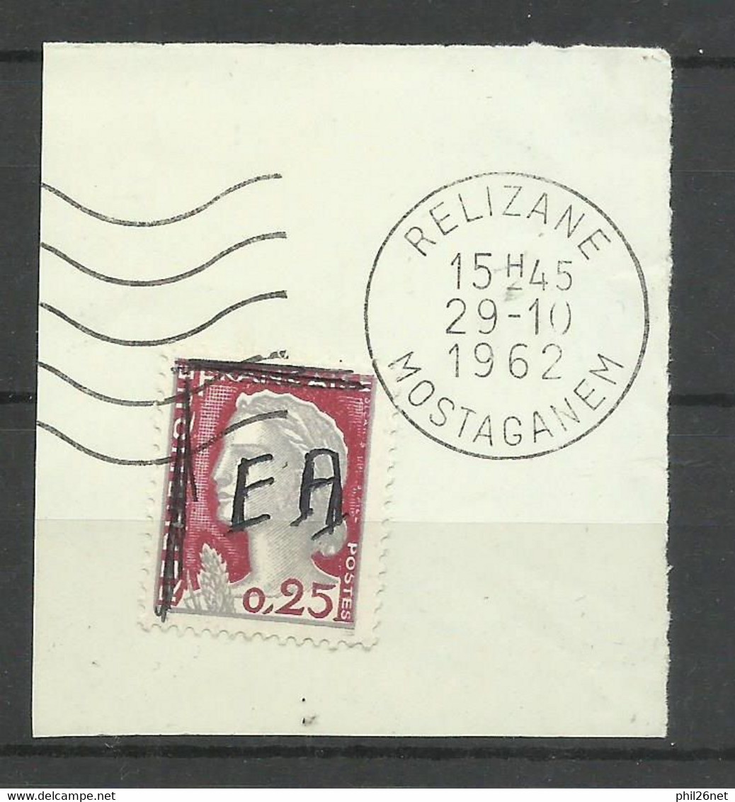 Algérie EA N°355 Sur Fragment Relizane (Mostaganem)  Le 29/10/1962 Surcharge à Main Noire B/TB Voir Scans Soldé ! ! ! - Used Stamps