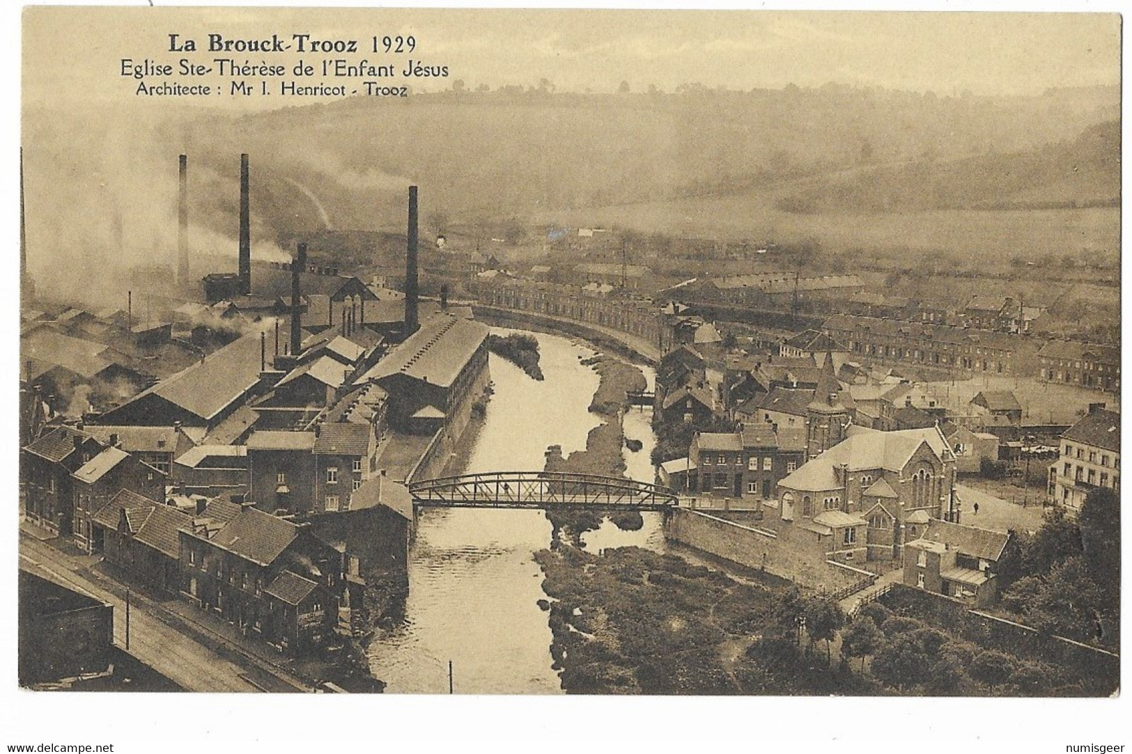 LA BROUCK-TROOZ 1929  --  Panorama --   Eglise Ste-Thérèse De L'Enfant Jésus - Trooz