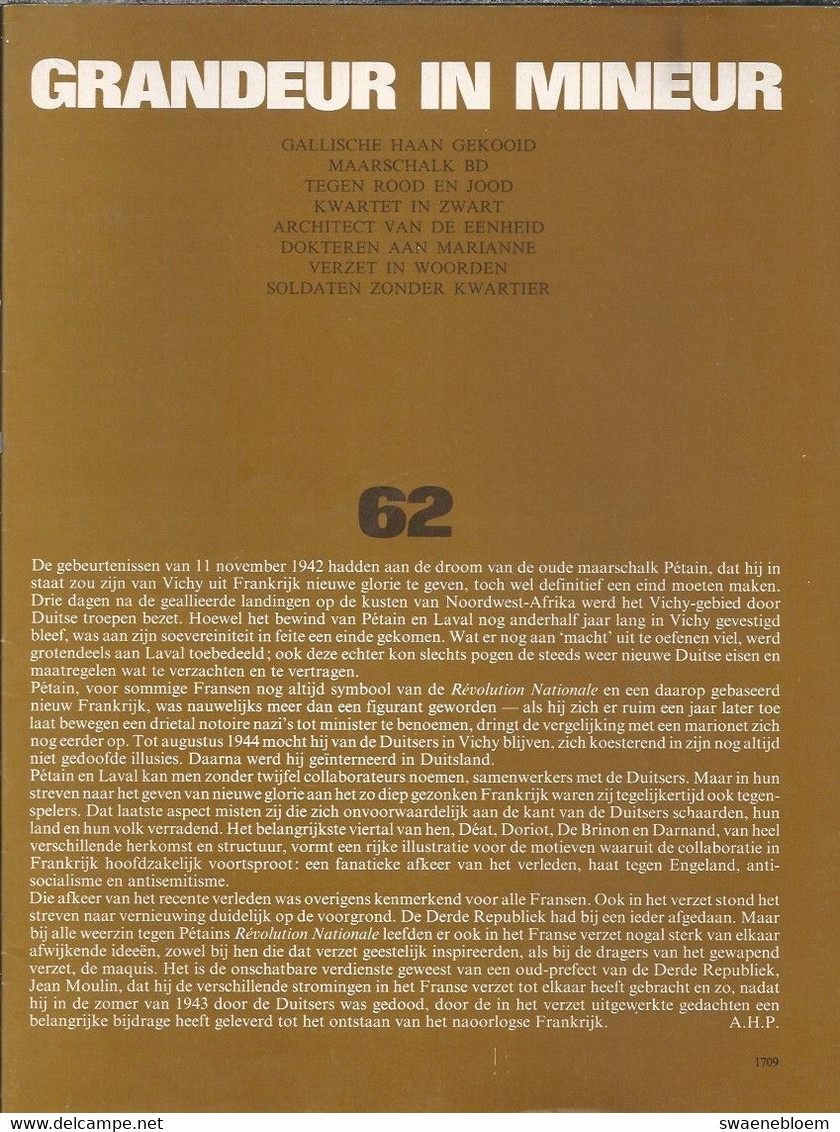 NL. BERICHT UIT DE TWEEDE WERELDOORLOG Nr 62. GRANDEUR IN MINEUR Met O.a. GALLISCHE HAAN GEKOOID. MAARSCHALK BD. - Andere & Zonder Classificatie