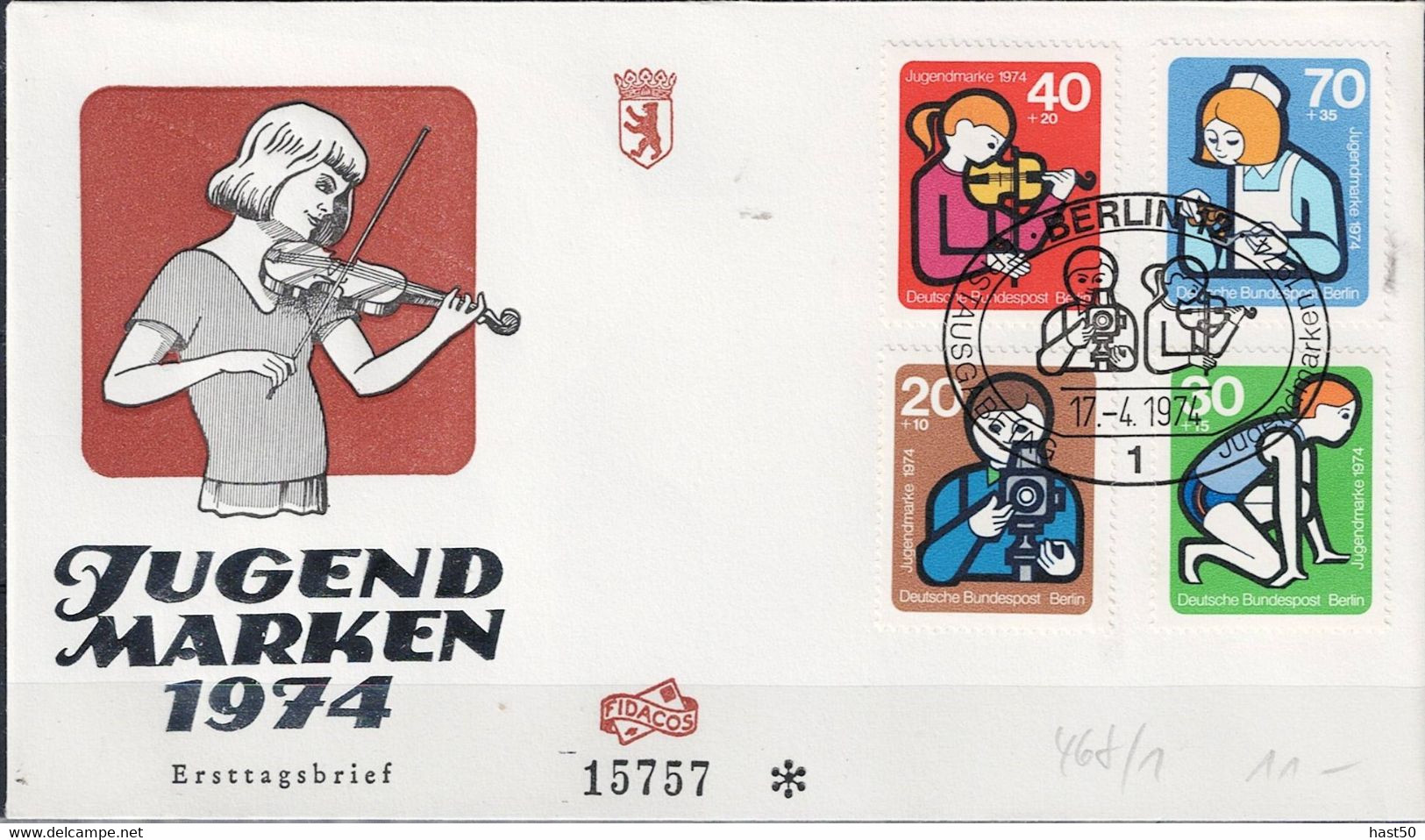 Berlin - Elemente Internationaler Jugendarbeit (MiNr: 468/71) 1974 - FDC Illustriert - 1971-1980