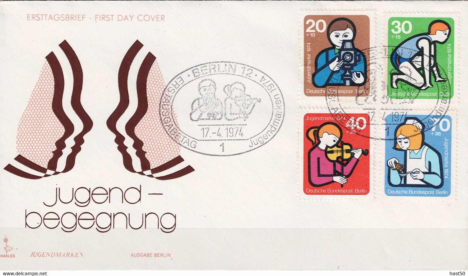 Berlin - Elemente Internationaler Jugendarbeit (MiNr: 468/71) 1974 - FDC Illustriert - 1971-1980