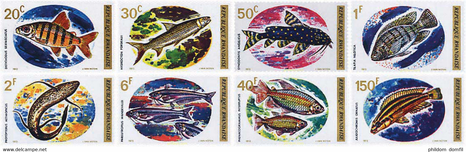 56489 MNH RUANDA 1973 PECES - 1970-1979