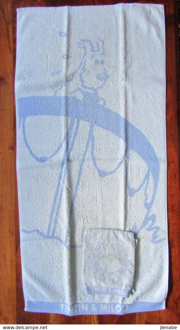 Serviette Et Gant De Toilette Tintin Milou Copyright Hergé Moulinsart - Costumi