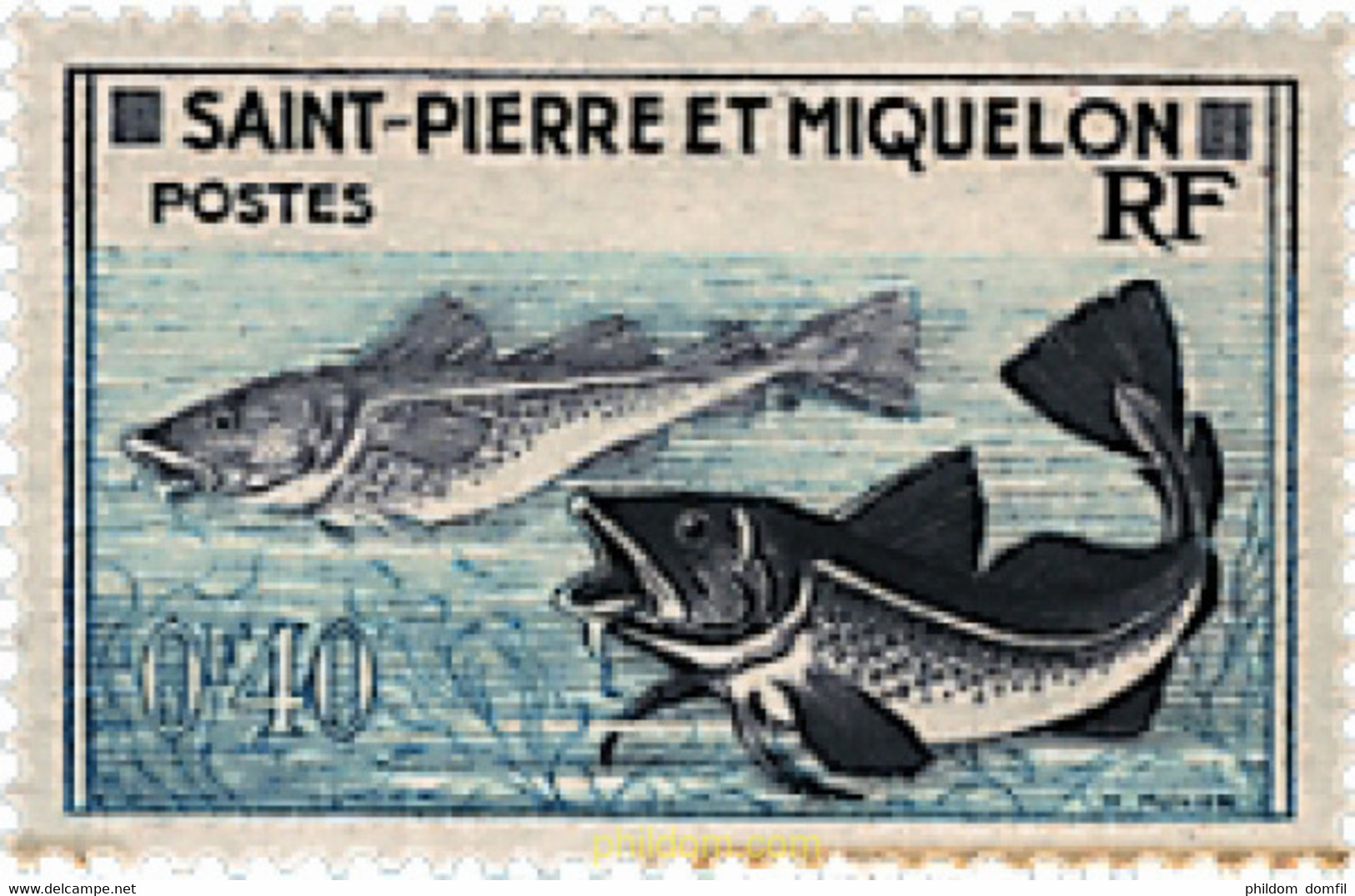 354168 MNH SAN PEDRO Y MIQUELON 1957 PESCA - Oblitérés