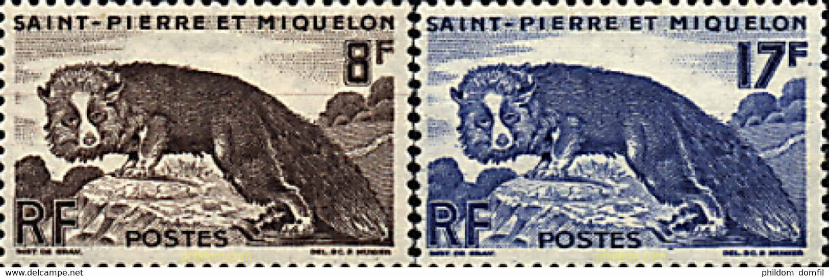 207509 MNH SAN PEDRO Y MIQUELON 1947 MOTIVOS VARIOS - Used Stamps