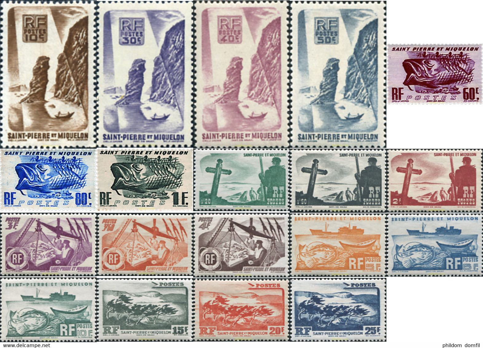 673291 HINGED SAN PEDRO Y MIQUELON 1947 MOTIVOS VARIOS - Used Stamps