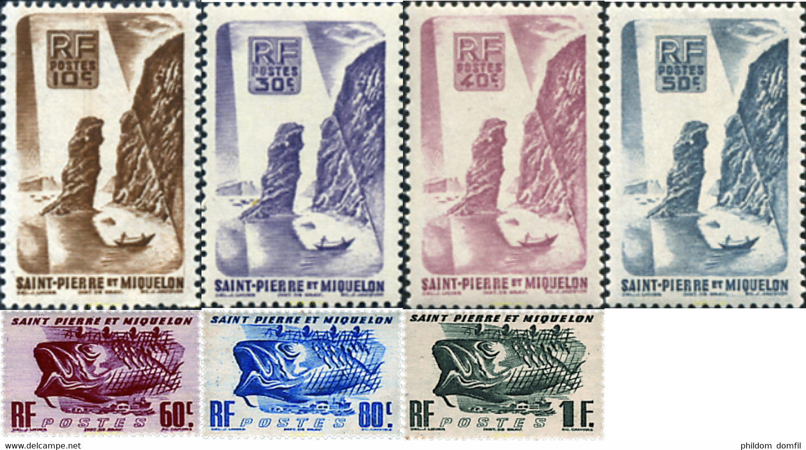 673295 HINGED SAN PEDRO Y MIQUELON 1947 MOTIVOS VARIOS - Oblitérés