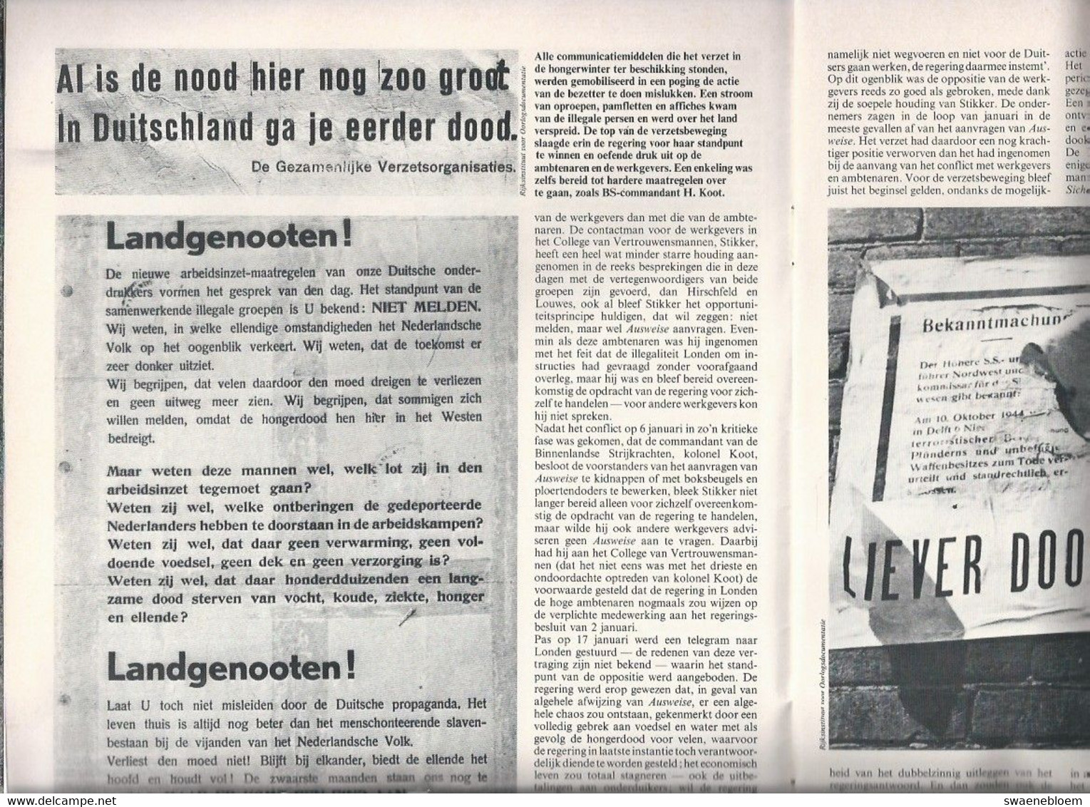 NL. BERICHT UIT DE TWEEDE WERELDOORLOG Nr 85. HONGERWINTER Met O.a. GEEN MAN VOOR LIESE. TERREUR. VERZET AAN DE LIJN - Sonstige & Ohne Zuordnung