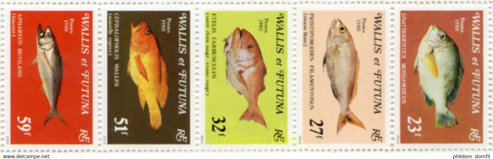 144339 MNH WALLIS Y FUTUNA 1980 PECES - Used Stamps