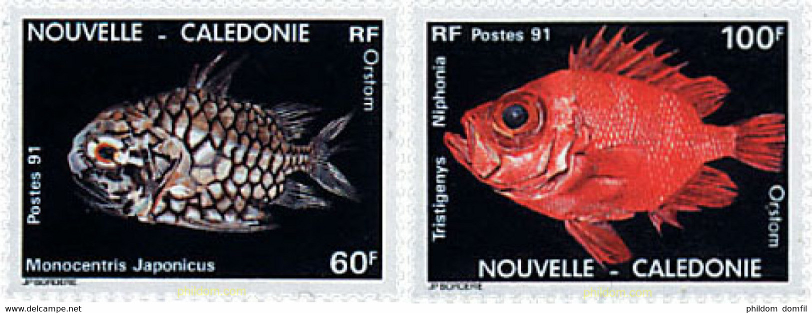 44550 MNH NUEVA CALEDONIA 1991 PECES - Gebraucht