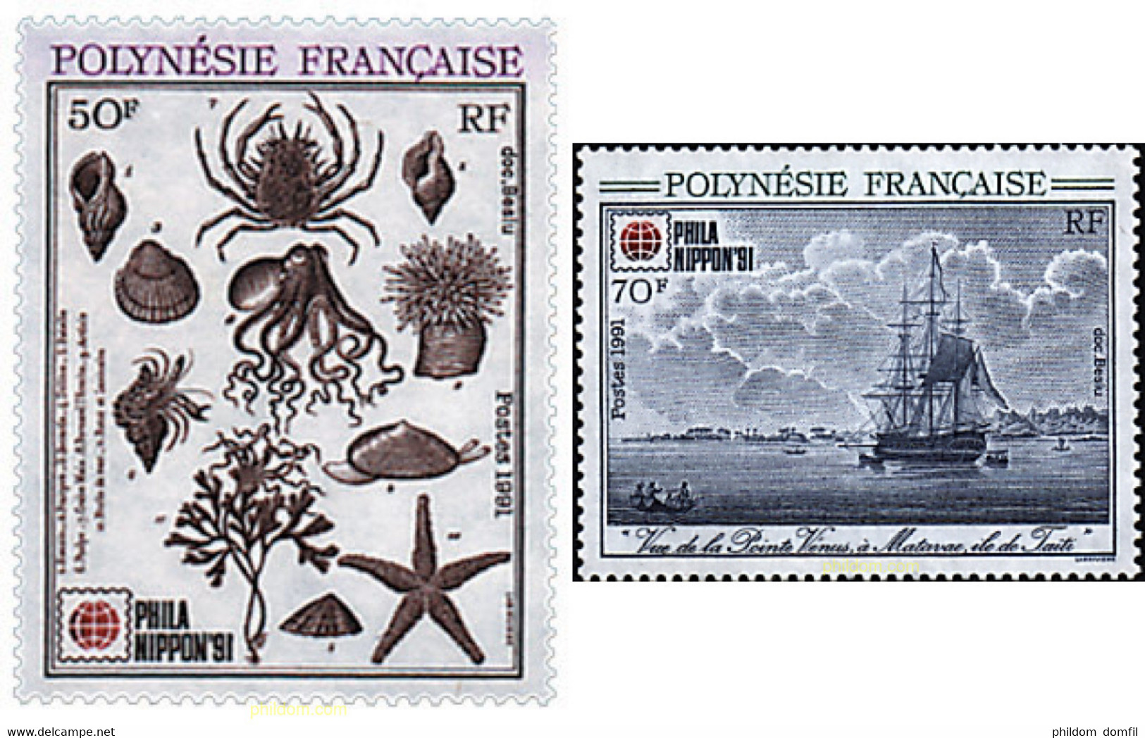 43636 MNH POLINESIA FRANCESA 1991 FAUNA MARINA - Used Stamps