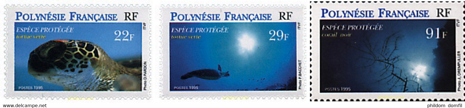 43653 MNH POLINESIA FRANCESA 1995 ESPECIES PROTEGIDAS - Oblitérés