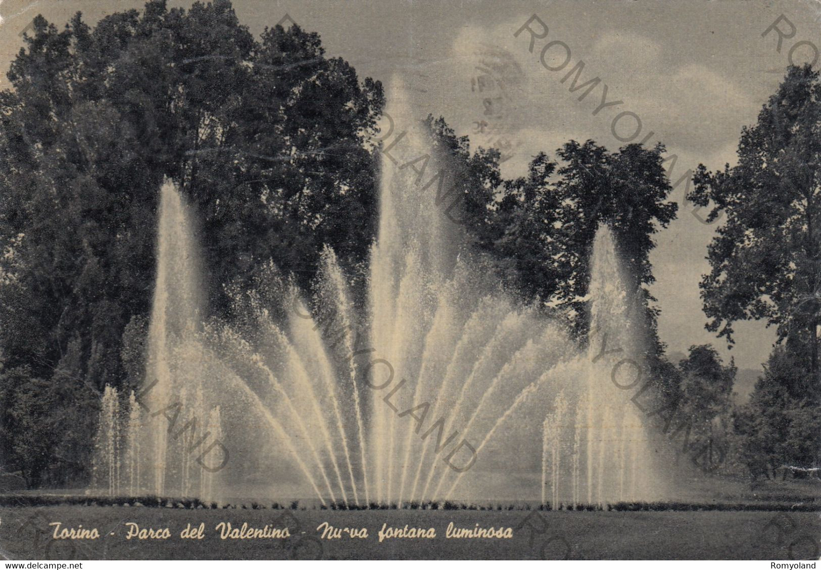 CARTOLINA  TORINO,PIEMONTE,PARCO DEL VALENTINO-NUOVA FONTANA LUMINOSA,STORIA,MEMORIA,CULTURA,BELLA ITALIA,VIAGGIATA 1956 - Parques & Jardines