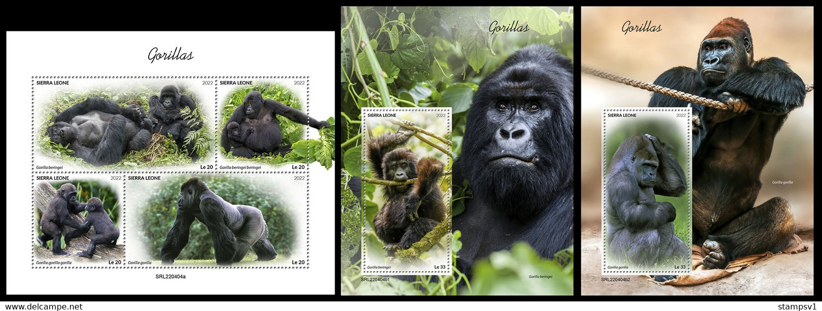 Sierra Leonee  2022 Gorillas. (404) OFFICIAL ISSUE - Gorilles