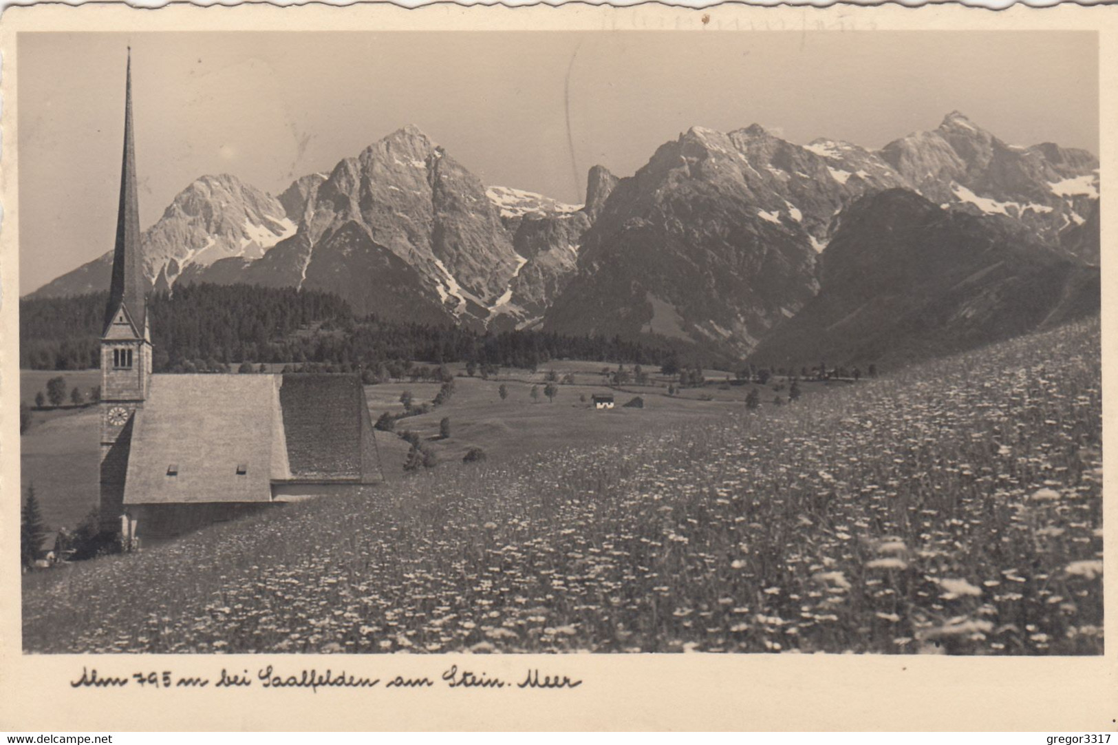 B9764) ALM Bei SAALFELDEN - Am Steinernen Meer - KIRCHE - Schöne Alte Ansicht Mit Blumenwiese 1938 - Saalfelden
