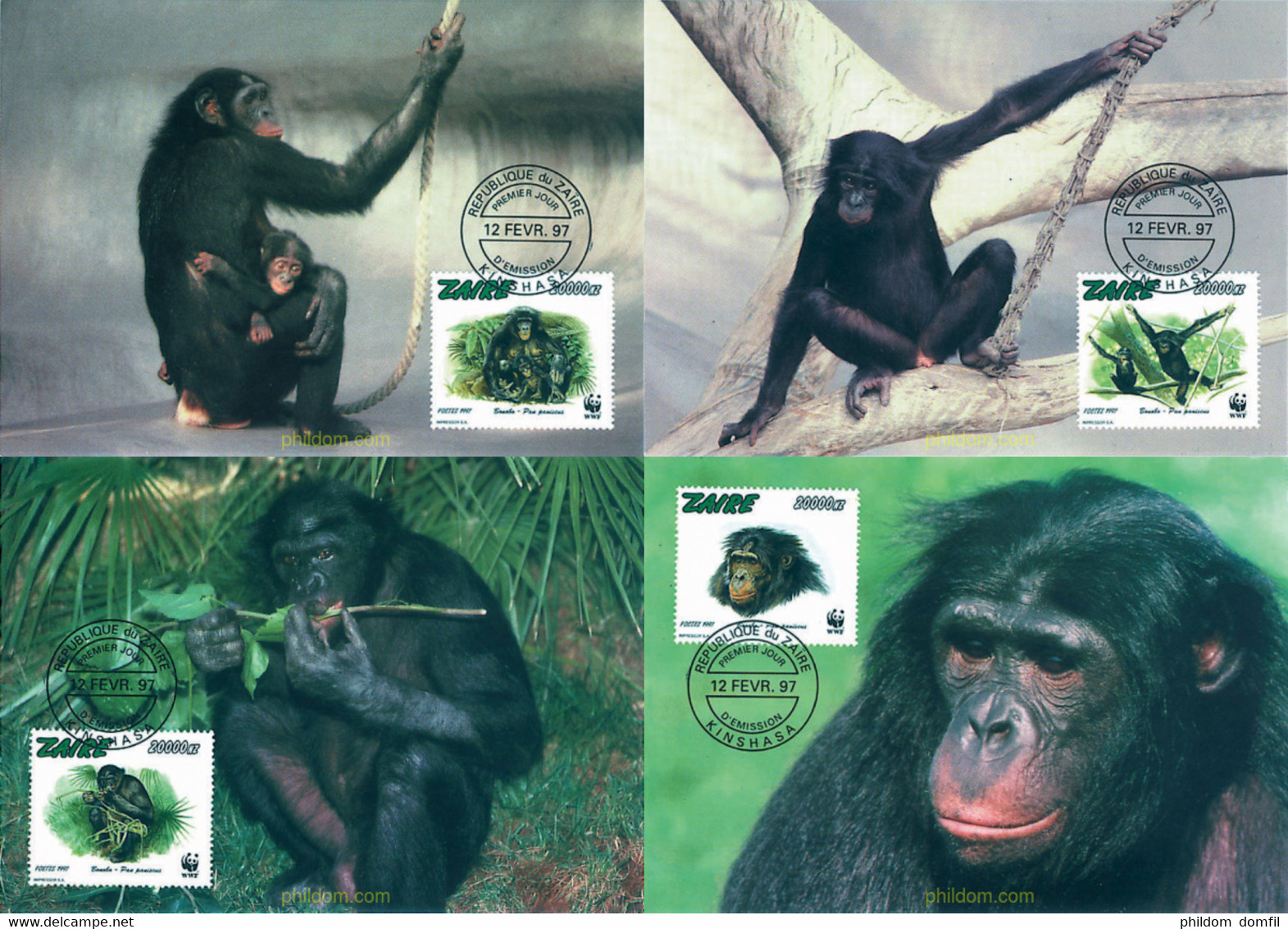 7451 MNH ZAIRE 1997 BONOBO - Collections