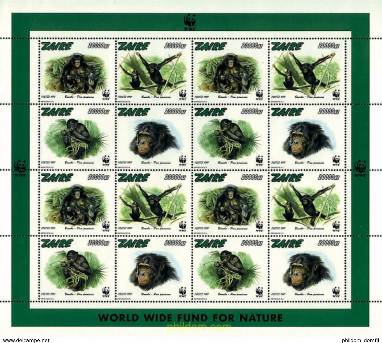 12682 MNH ZAIRE 1997 BONOBO - Sammlungen