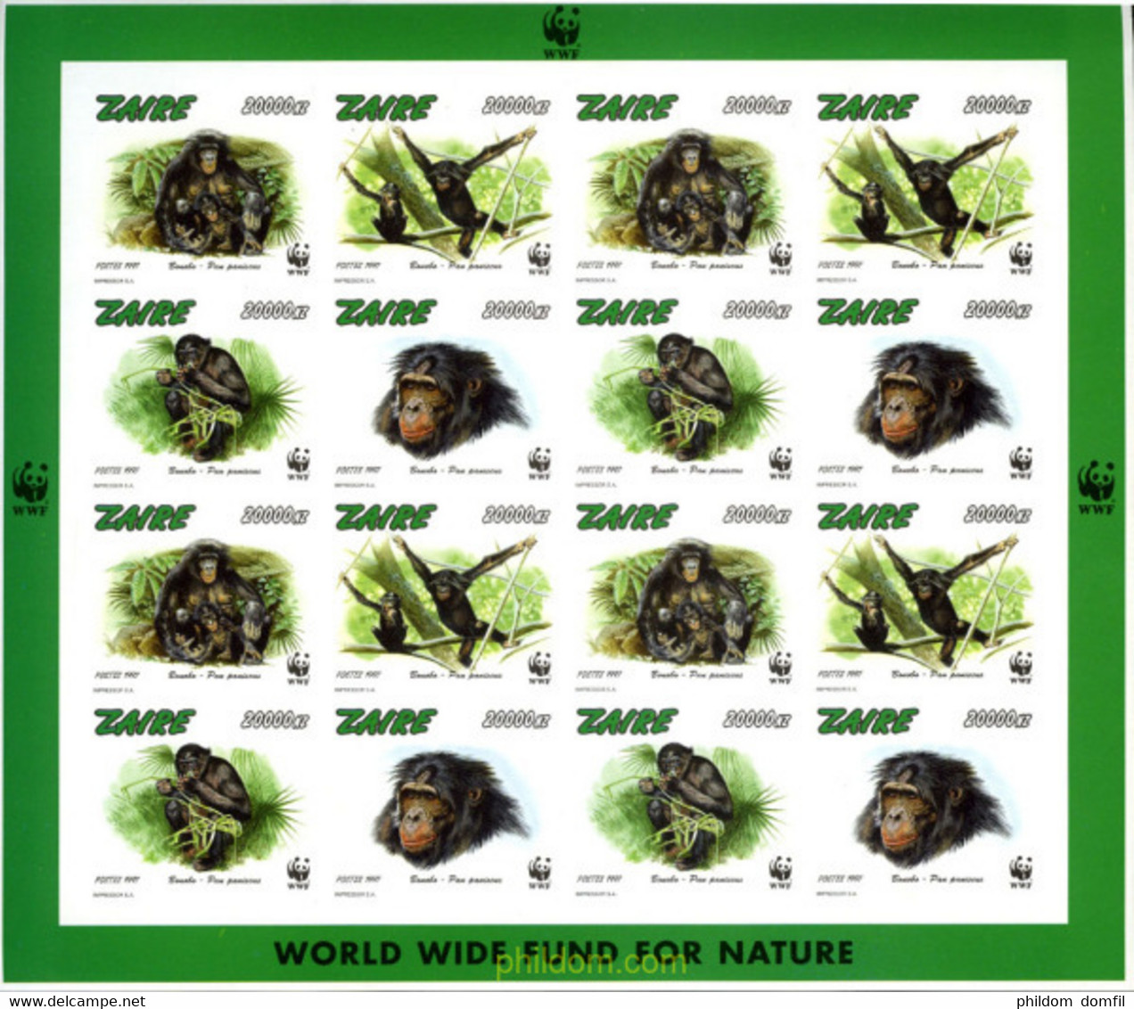 12763 MNH ZAIRE 1997 BONOBO - Collections
