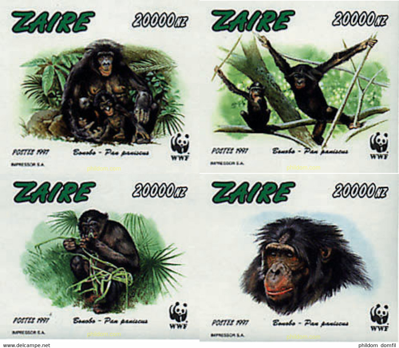 14998 MNH ZAIRE 1997 BONOBO - Colecciones