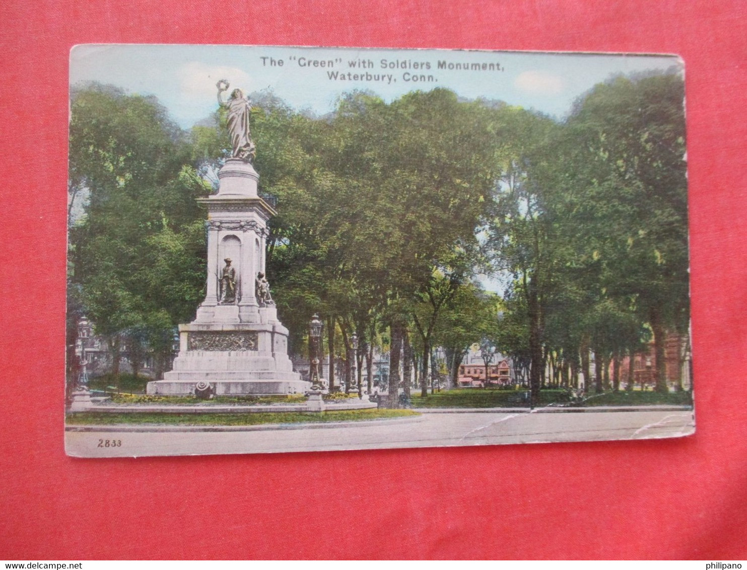 The Green With. Soldiers Monument. Waterbury   Connecticut >     Ref 5839 - Waterbury