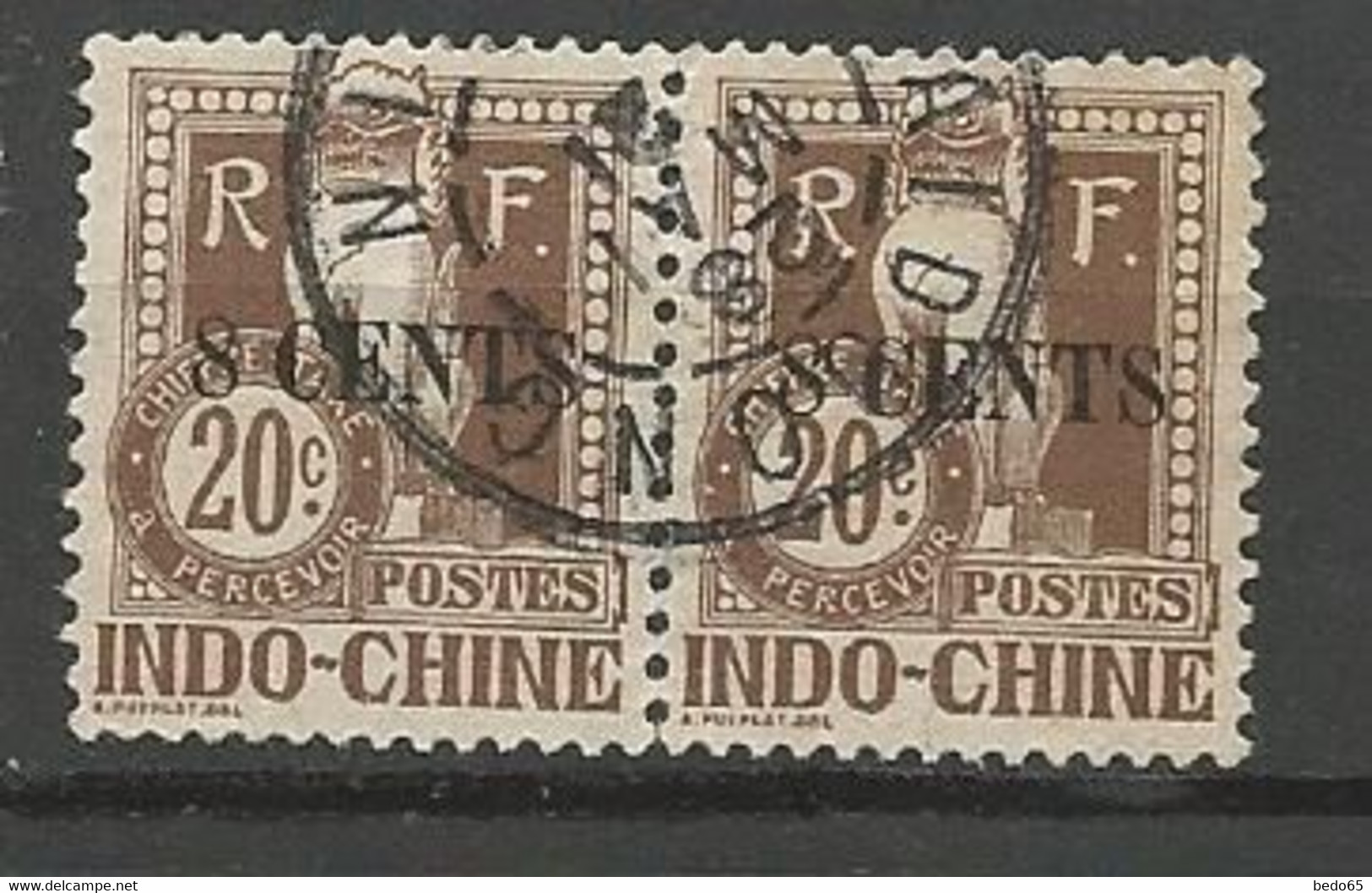 INDOCHINE Taxe Paire N° 23 OBL - Segnatasse
