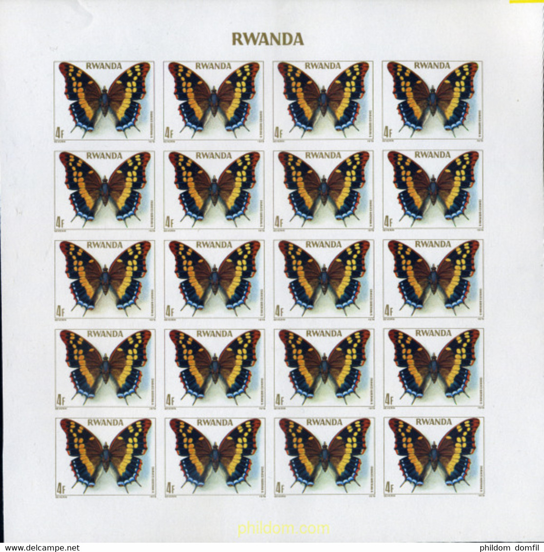 221901 MNH RUANDA 1979 MARIPOSAS - 1970-1979