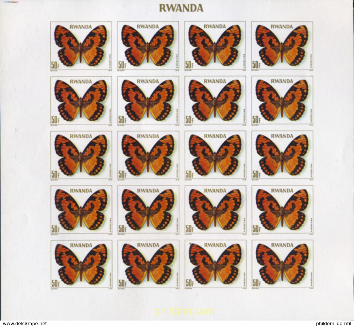 221903 MNH RUANDA 1979 MARIPOSAS - 1970-1979