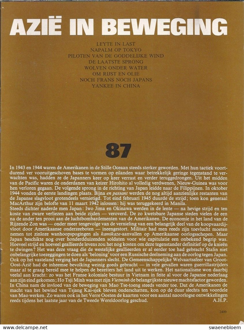 NL. BERICHT UIT DE TWEEDE WERELDOORLOG Nr 87. AZIË IN BEWEGING Met O.a. NAPALM OP TOKYO. YANKEE IN CHINA. NOCH FRANS - Sonstige & Ohne Zuordnung