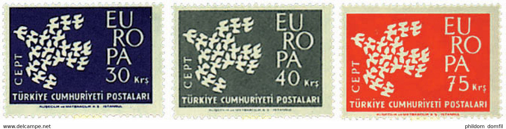 62065 MNH TURQUIA 1961 EUROPA CEPT. PALOMA - Collections, Lots & Series