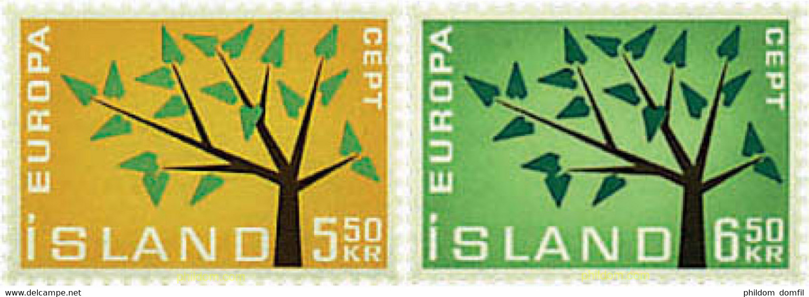 652342 HINGED ISLANDIA 1962 EUROPA CEPT. ARBOL CON 19 HOJAS - Collections, Lots & Series