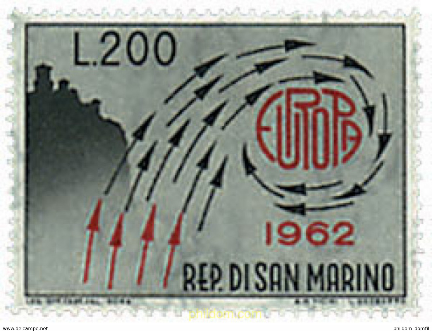 62075 MNH SAN MARINO 1962 EUROPA CEPT. ARBOL CON 19 HOJAS - Gebraucht