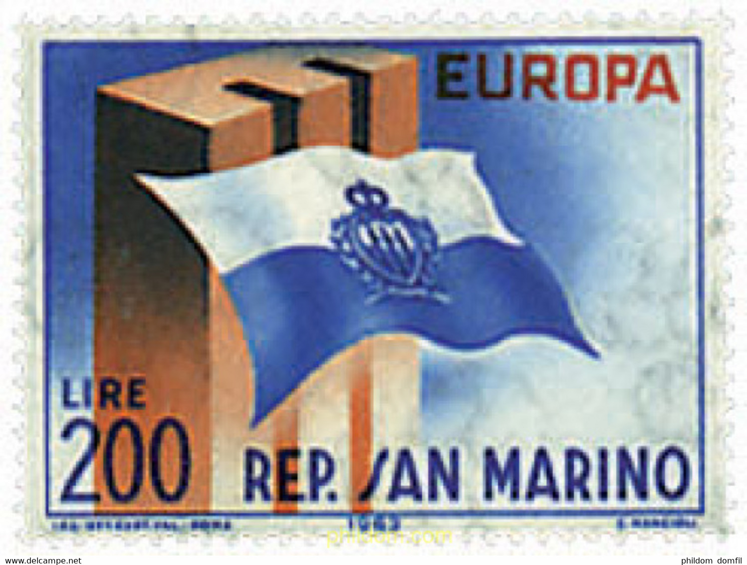 62089 MNH SAN MARINO 1963 EUROPA CEPT. SIGLAS CEPT - Gebraucht