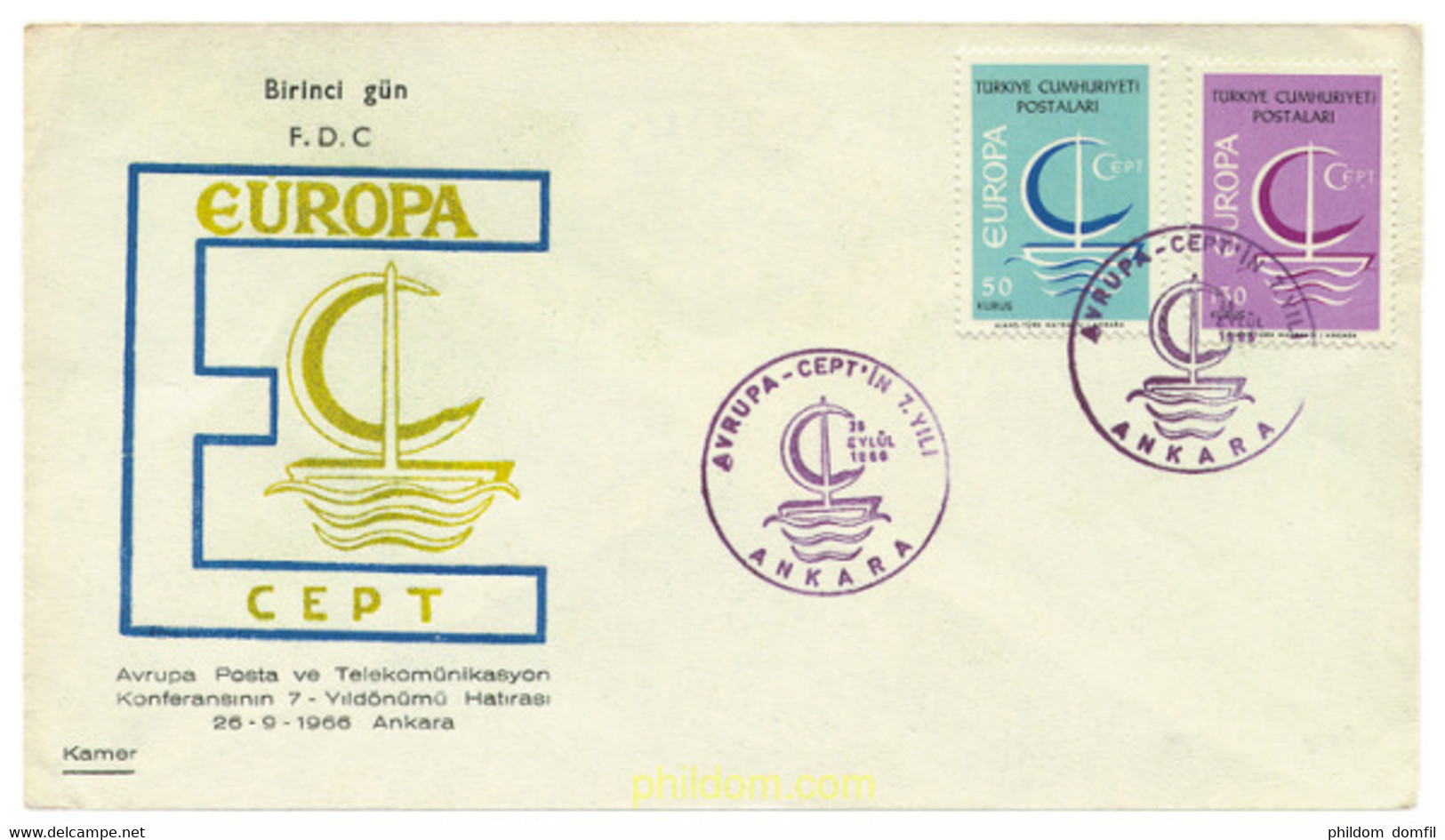 23574 MNH TURQUIA 1966 EUROPA CEPT. NAVIO EUROPA - Collezioni & Lotti