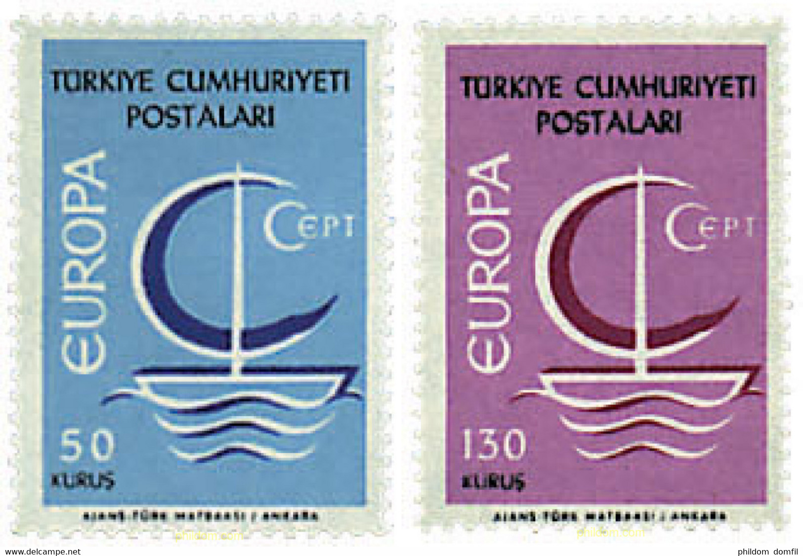 62115 MNH TURQUIA 1966 EUROPA CEPT. NAVIO EUROPA - Lots & Serien