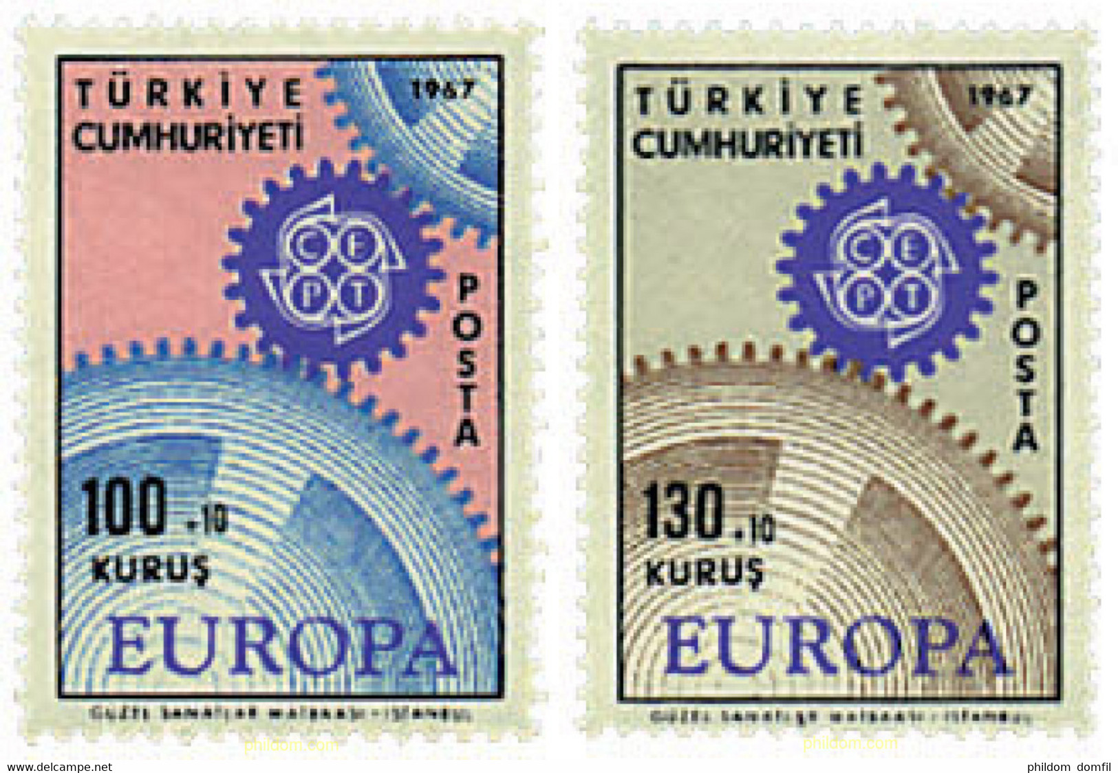 62131 MNH TURQUIA 1967 EUROPA CEPT. ENGRANAJES - Collections, Lots & Series