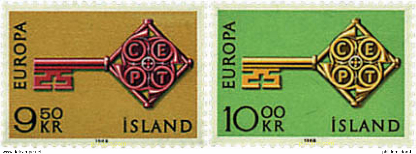 62162 MNH ISLANDIA 1968 EUROPA CEPT 1968 - LLAVE DORADA - Collections, Lots & Séries