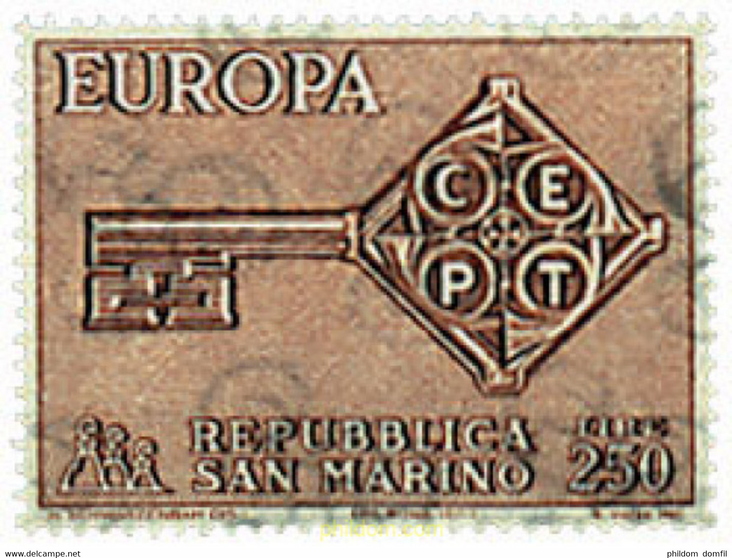 62166 MNH SAN MARINO 1968 EUROPA CEPT 1968 - LLAVE DORADA - Used Stamps