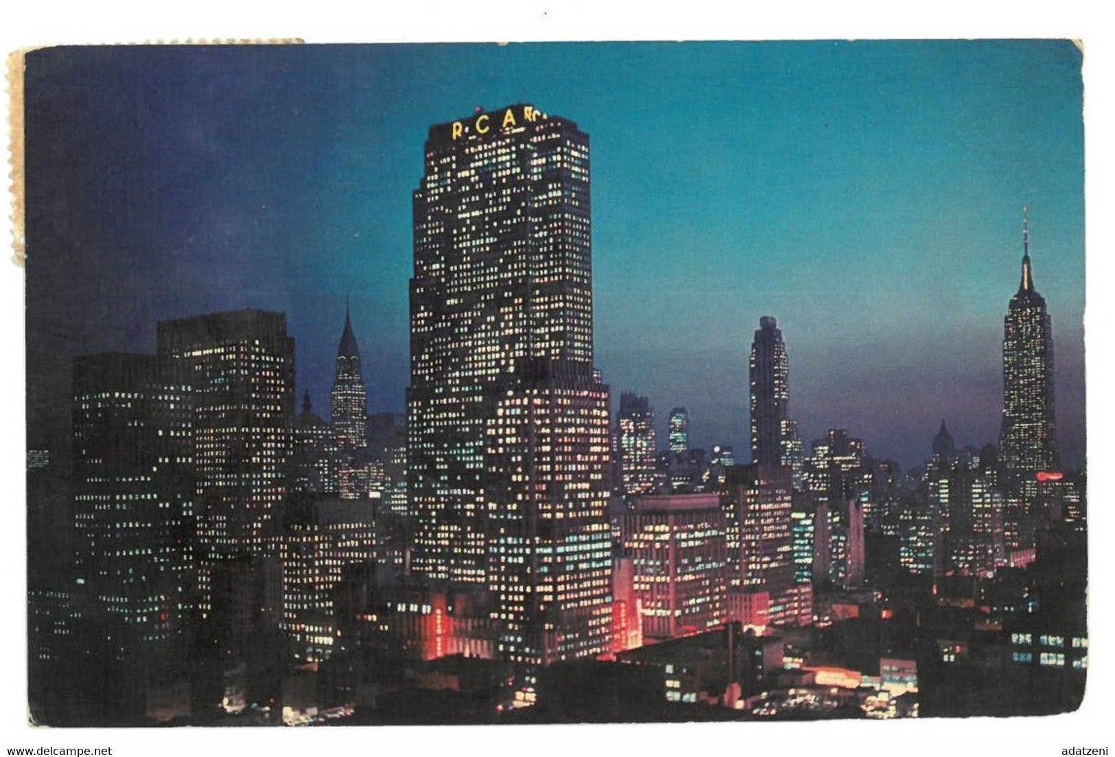 BR1420 New York City Night Falls On Midtown Manhattan Viaggiata 1984 Verso Roma - Tarjetas Panorámicas