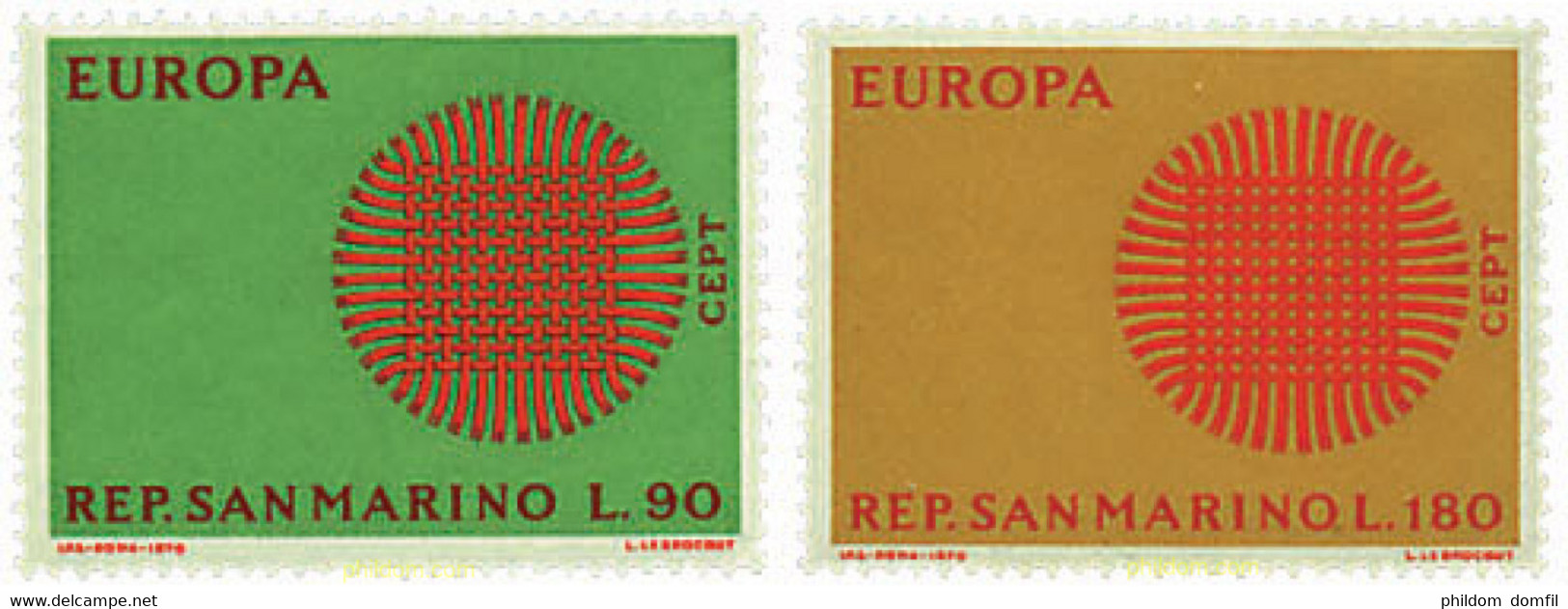 62214 MNH SAN MARINO 1970 EUROPA CEPT. SOL FLAMANTE - Used Stamps