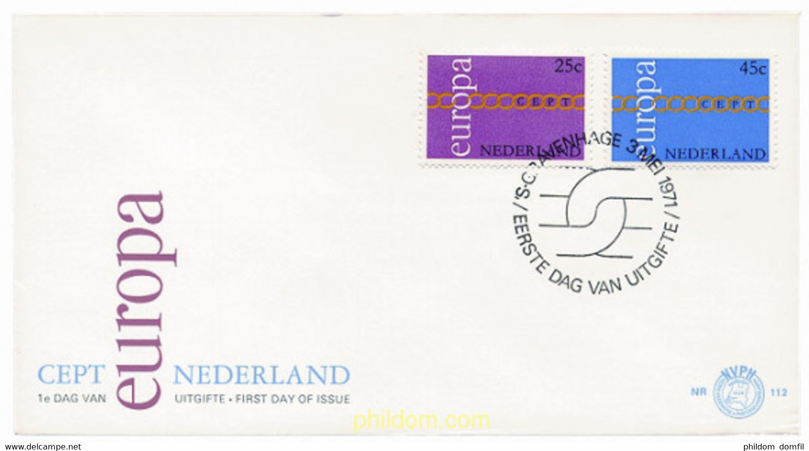 23642 MNH HOLANDA 1971 EUROPA CEPT. FRATERNIDAD Y COOPERACION - Unclassified