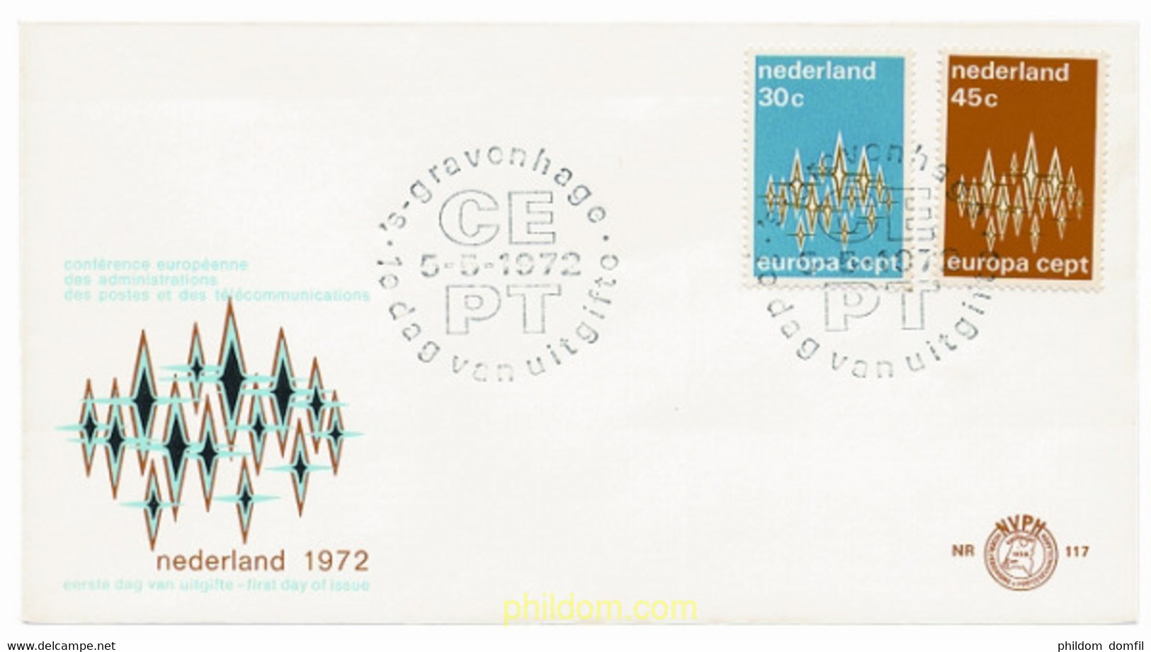 23672 MNH HOLANDA 1972 EUROPA CEPT. COMUNICACIONES - Unclassified