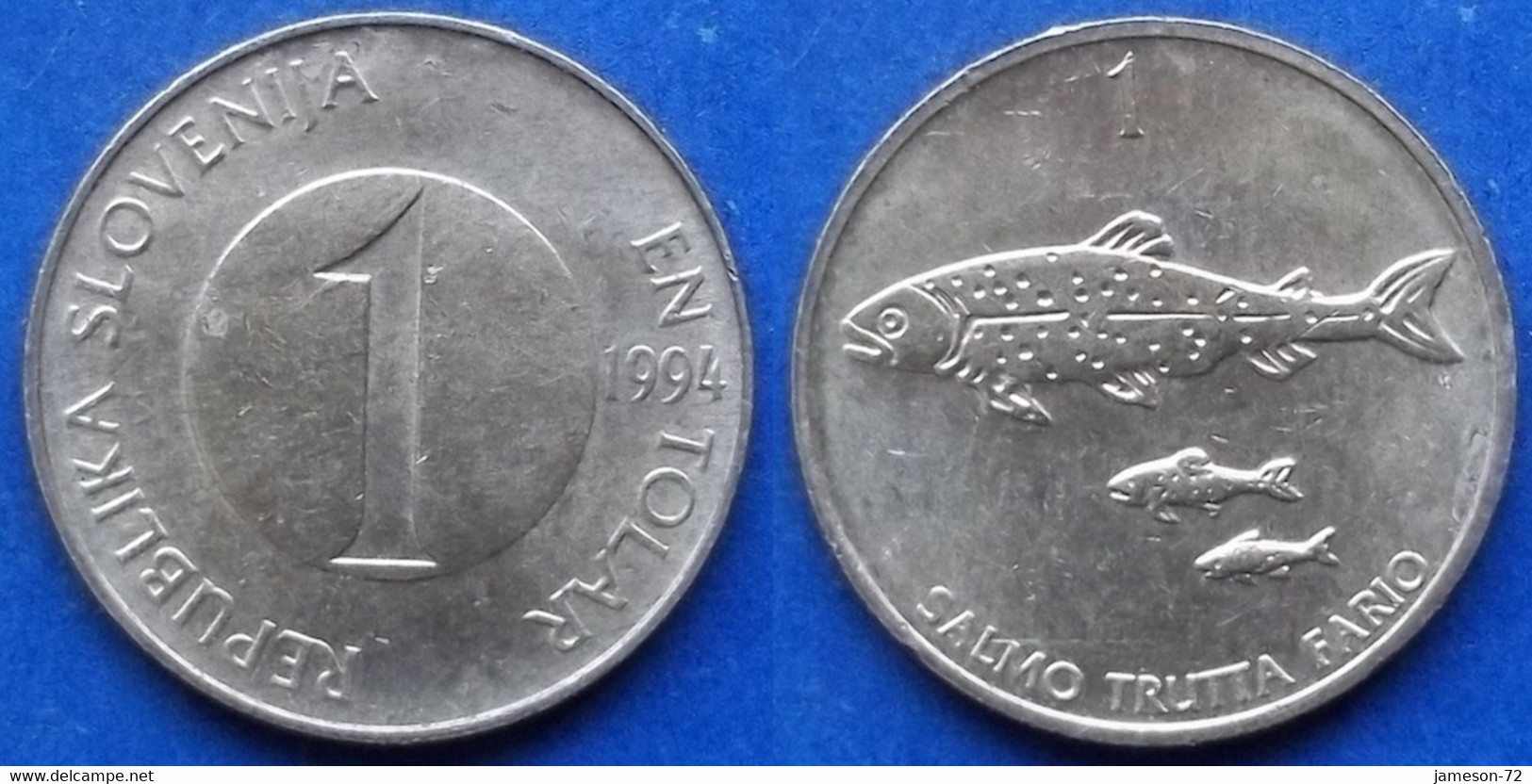 SLOVENIA - 1 Tolar 1994 "3 Brown Trout" KM# 4 Republic Tolar Coinage (1991-2006) - Edelweiss Coins - Slovénie