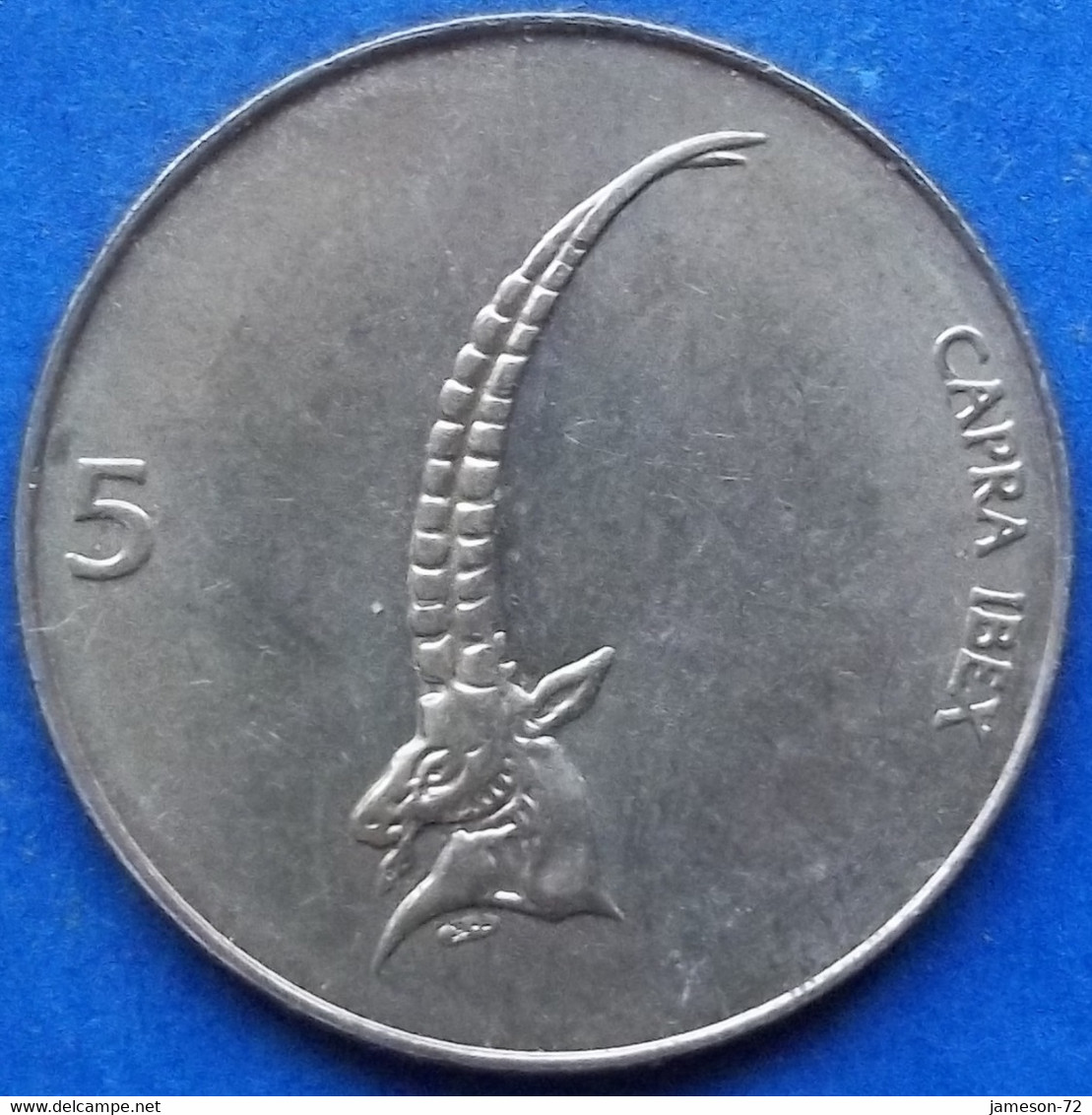 SLOVENIA - 5 Tolarjev 1998 "alpine Ibex" KM# 6 Republic Tolar Coinage (1991-2006) - Edelweiss Coins - Slowenien