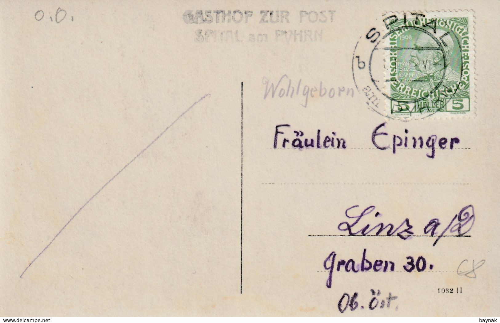 O.O.134  --   SPITAL AM PYHRN  --  GASTHOF ZUR POST  --  1910 - Spital Am Phyrn