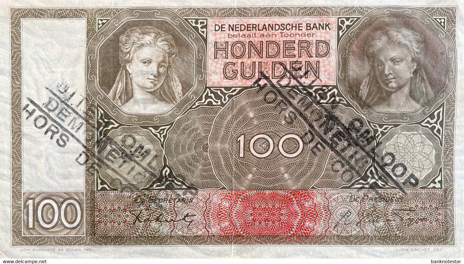 Netherlands 100 Gulden, P-51c (13.01.1942) - Extremely Fine - 100 Florín Holandés (gulden)