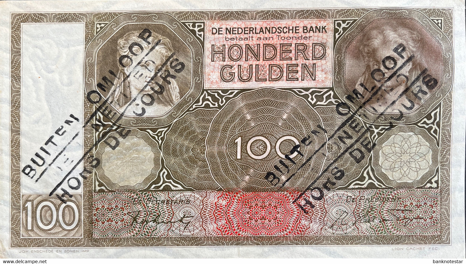 Netherlands 100 Gulden, P-51c (19.01.1942) - Extremely Fine - 100 Florín Holandés (gulden)