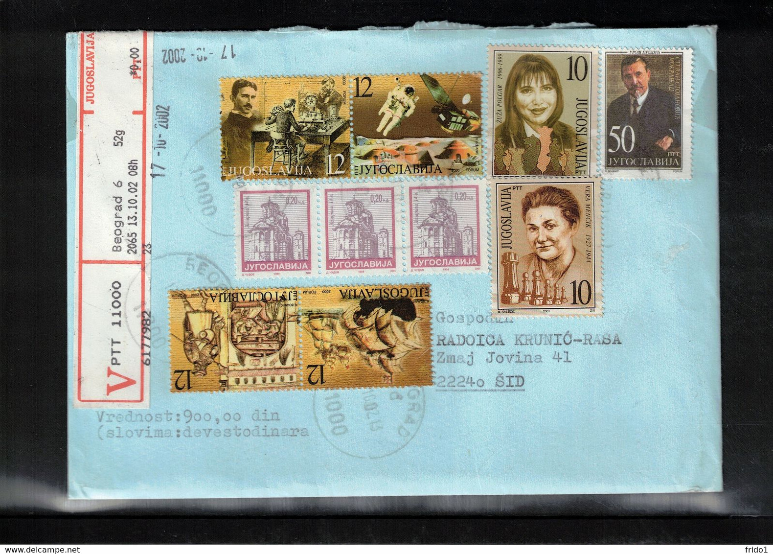 Yugoslavia 2002 Interesting Value Declared Letter - Covers & Documents