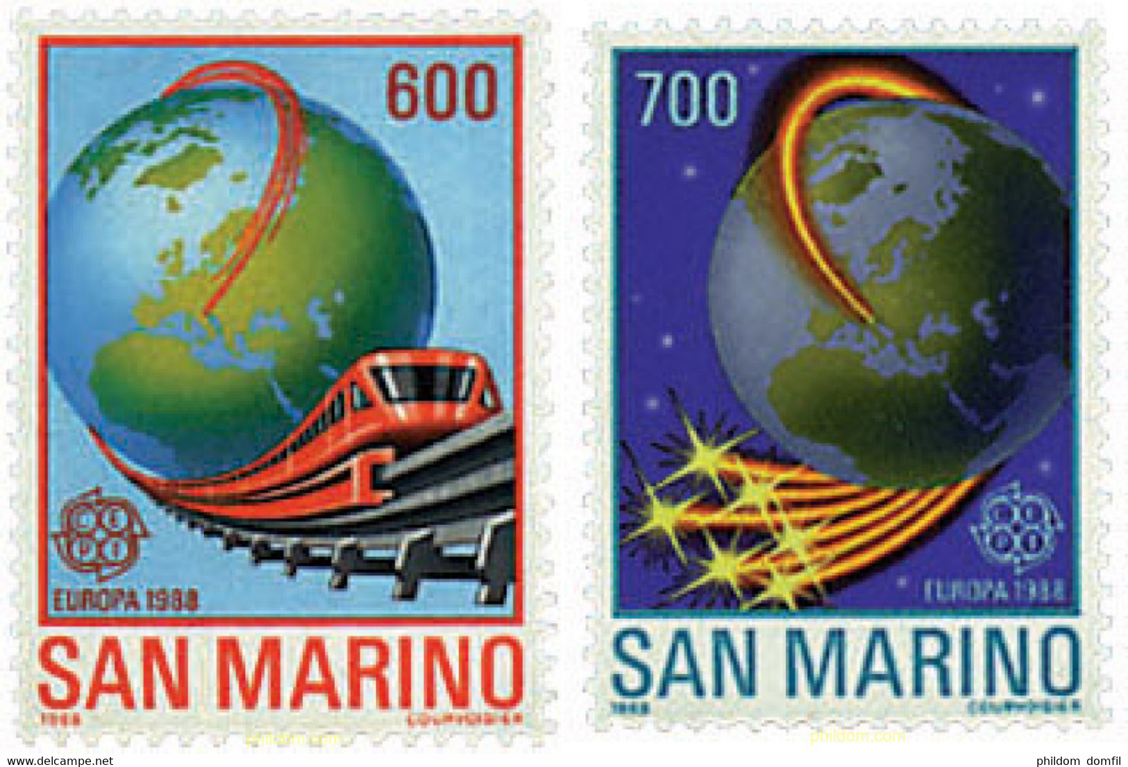 62706 MNH SAN MARINO 1988 EUROPA CEPT. TRANSPORTE Y MEDIOS DE COMUNICACION - Oblitérés