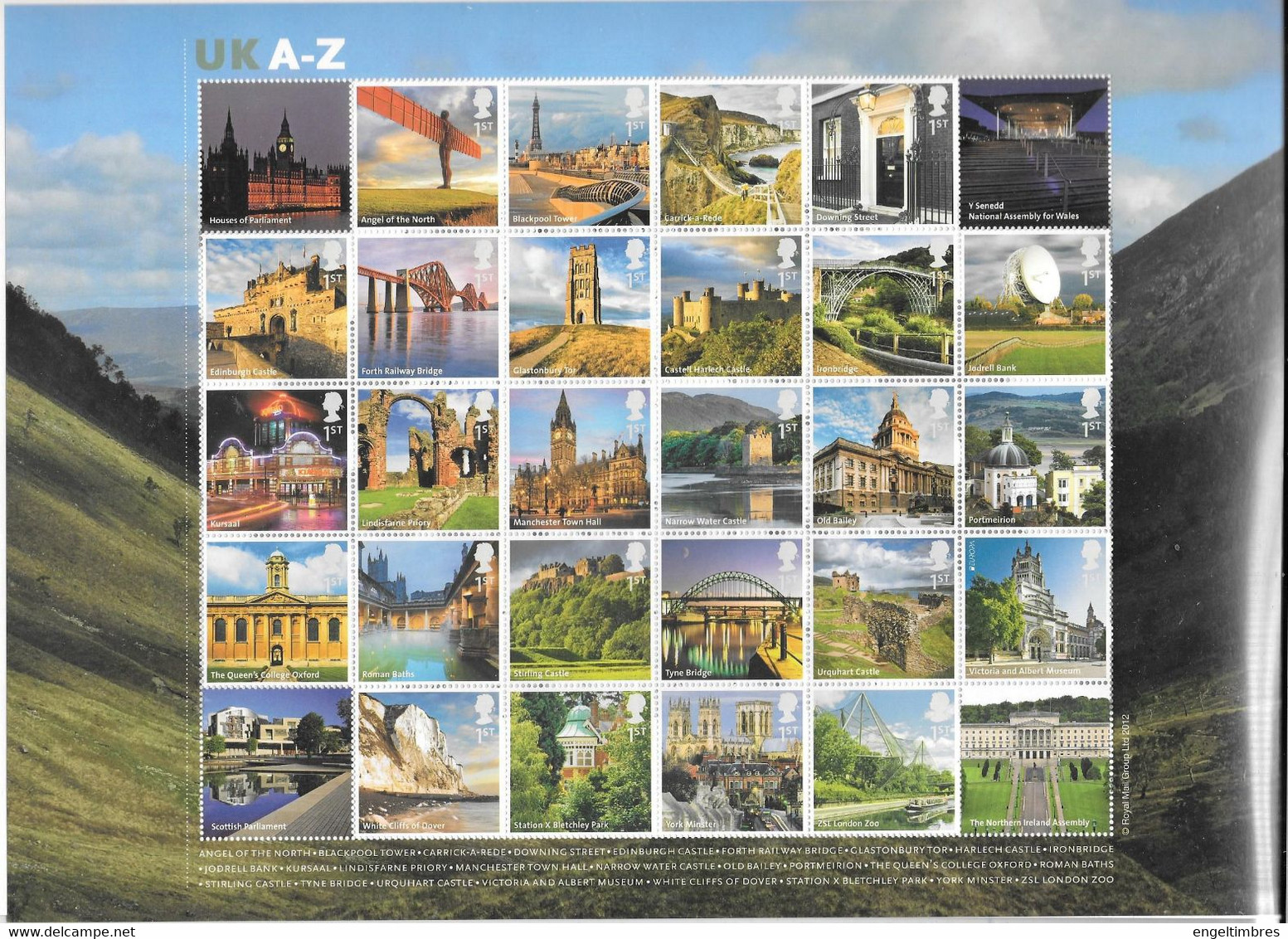 GB 2012 Smilers Sheets  2012  A-Z Views - Personalisierte Briefmarken